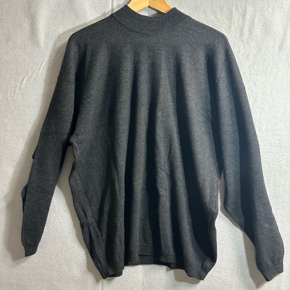 C. Reid sweater men’s XL gray grey 70% wool 30% cashmere made in Scotland winter